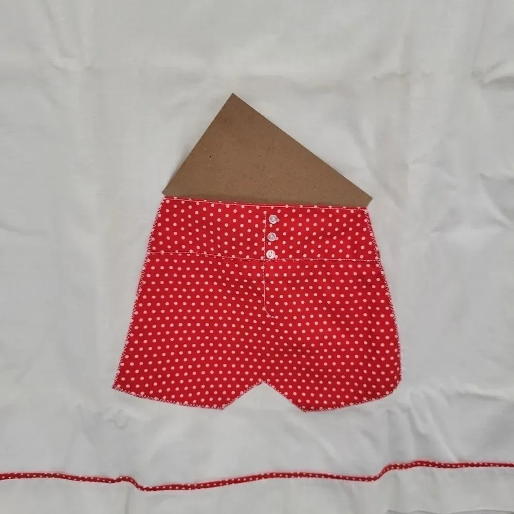 VINTAGE Standard Pillow Cases White with Red Boxers/Bloomers Pillowcase